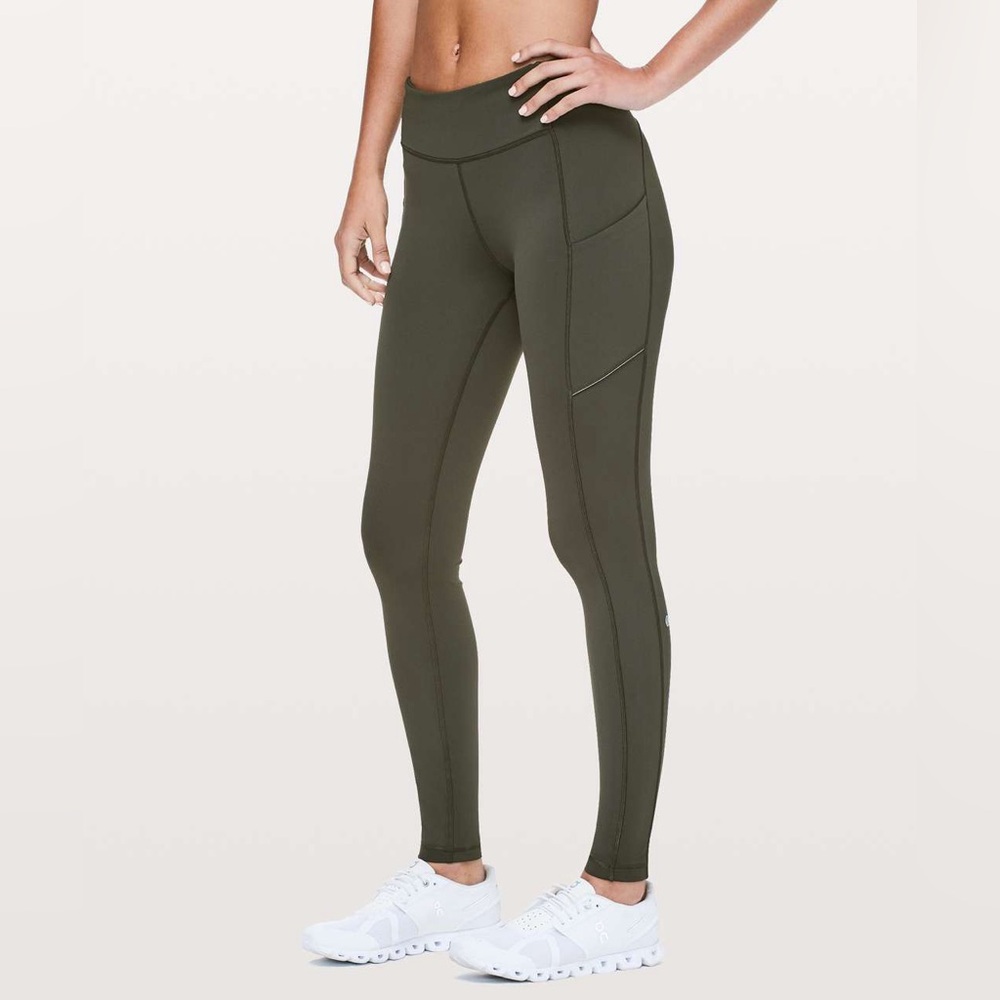Lululemon Speed Up Tight Sz 10 Olive Green Full On Luxtreme Pocket Leggings